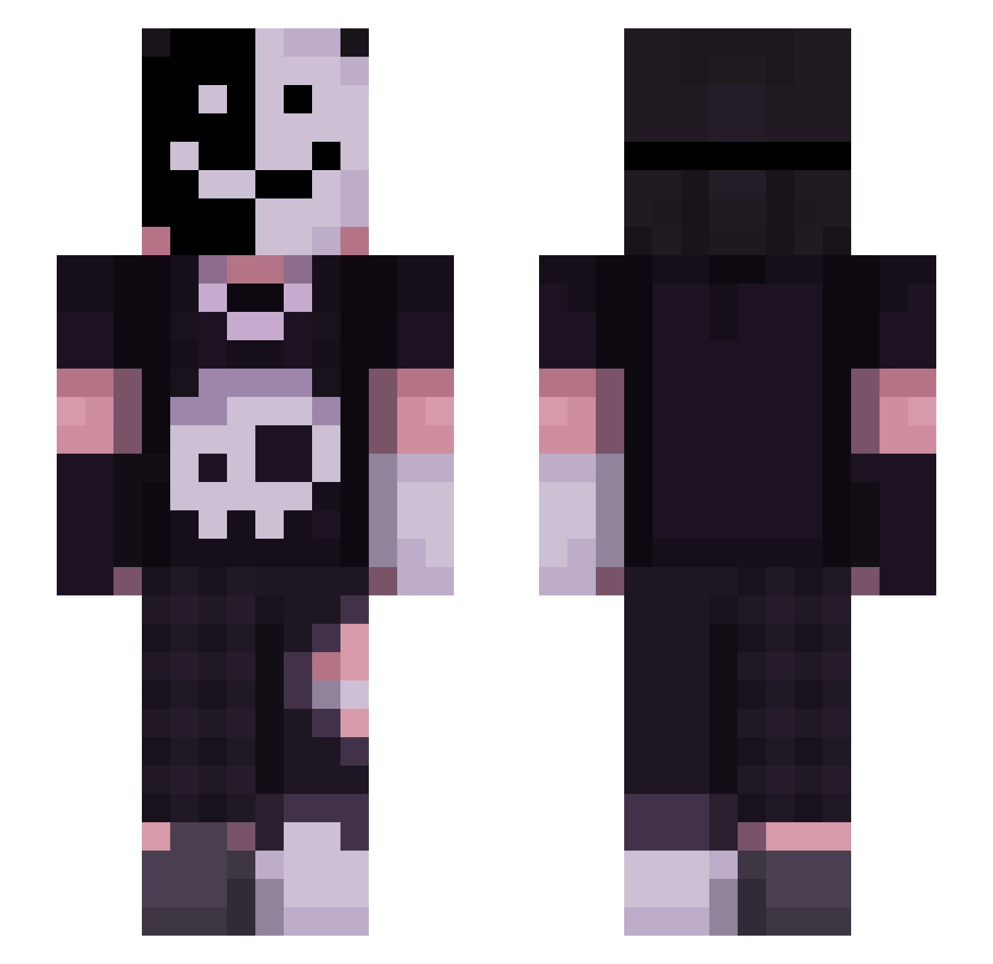 WackoCarpenter0 Minecraft skin, front and back view