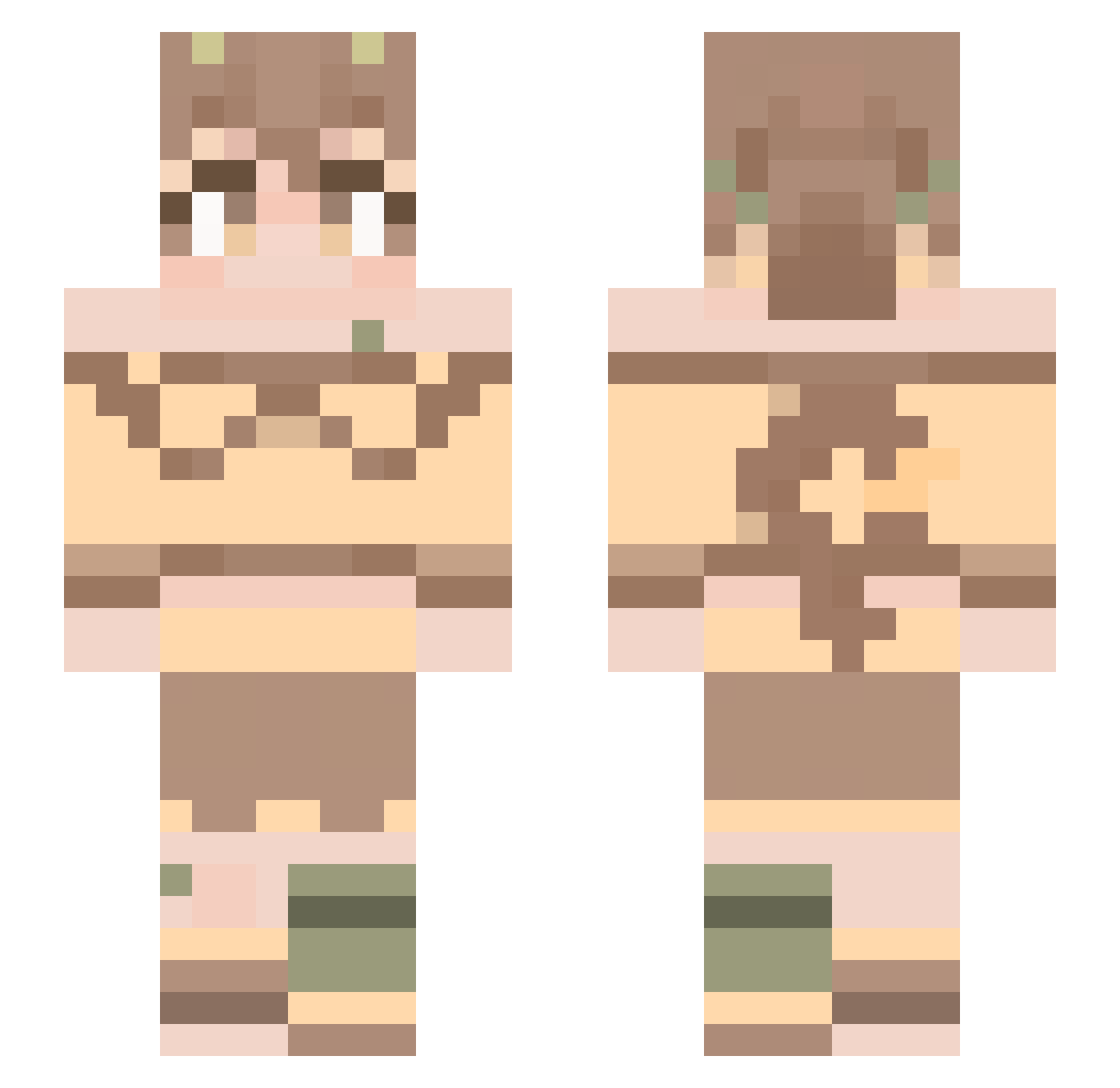 artiowo Minecraft skin, front and back view