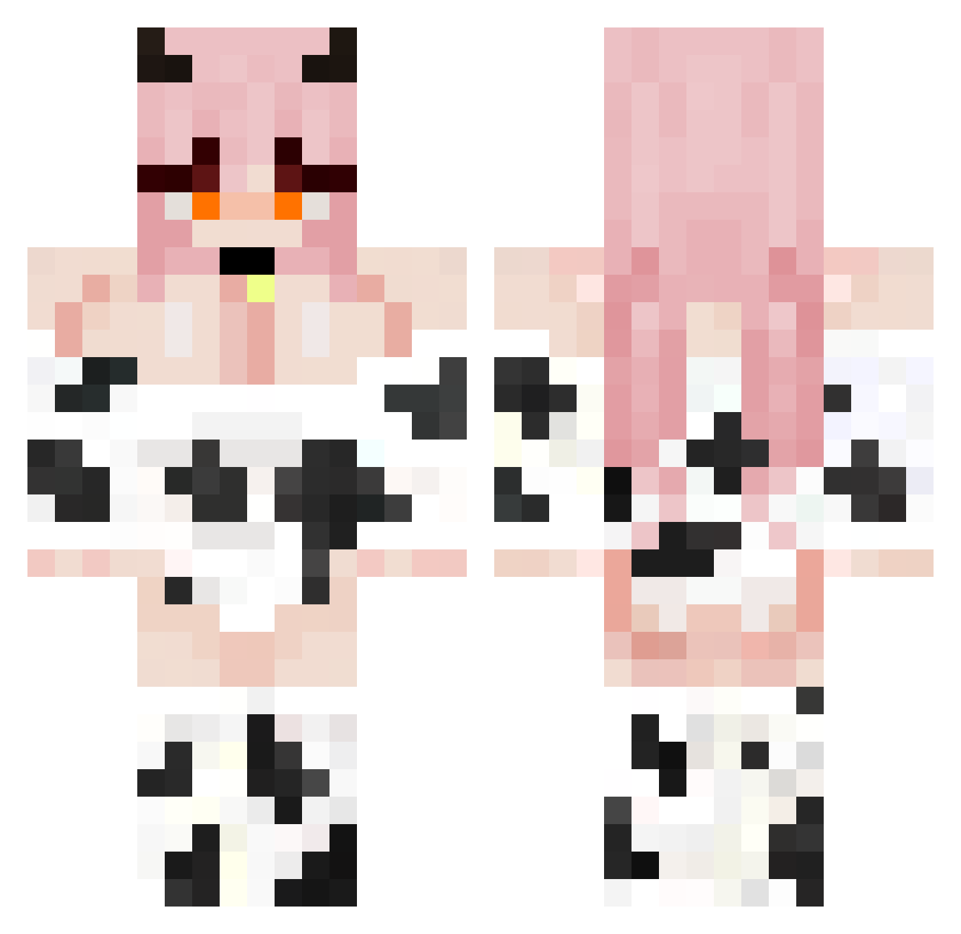 SonikoKatsura Minecraft skin, front and back view