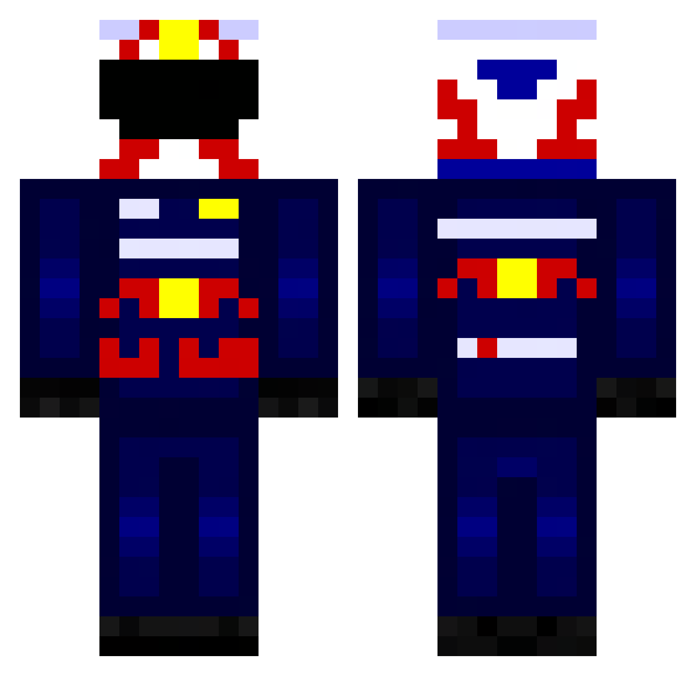 FritziSpielt Minecraft skin, front and back view