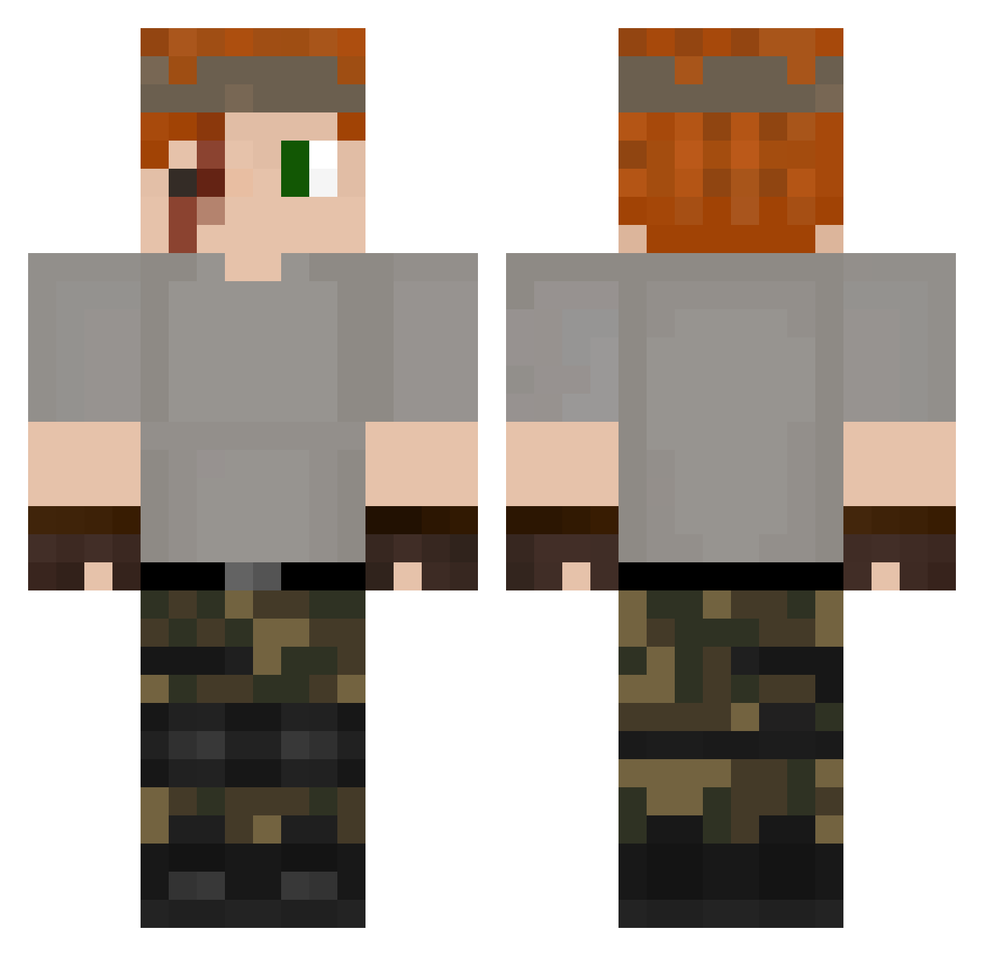 Millaron Minecraft skin, front and back view