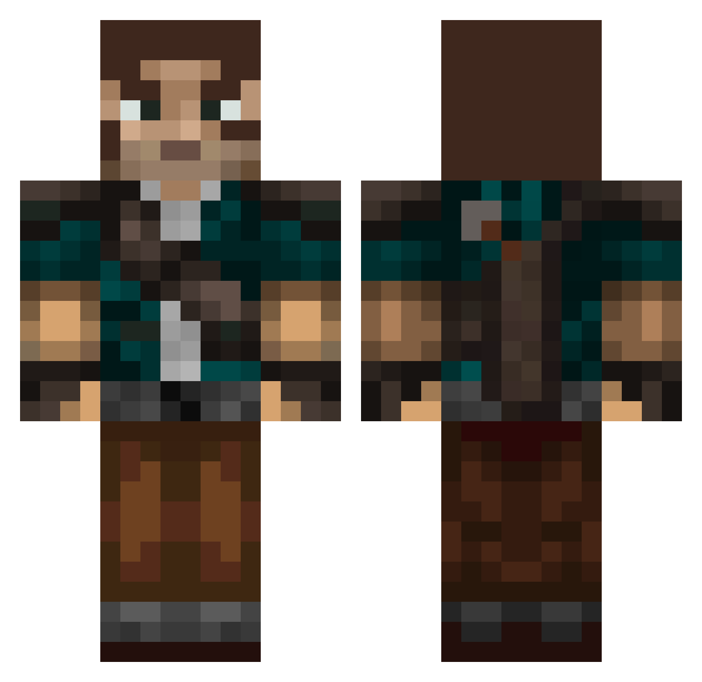 Luumus Minecraft skin, front and back view