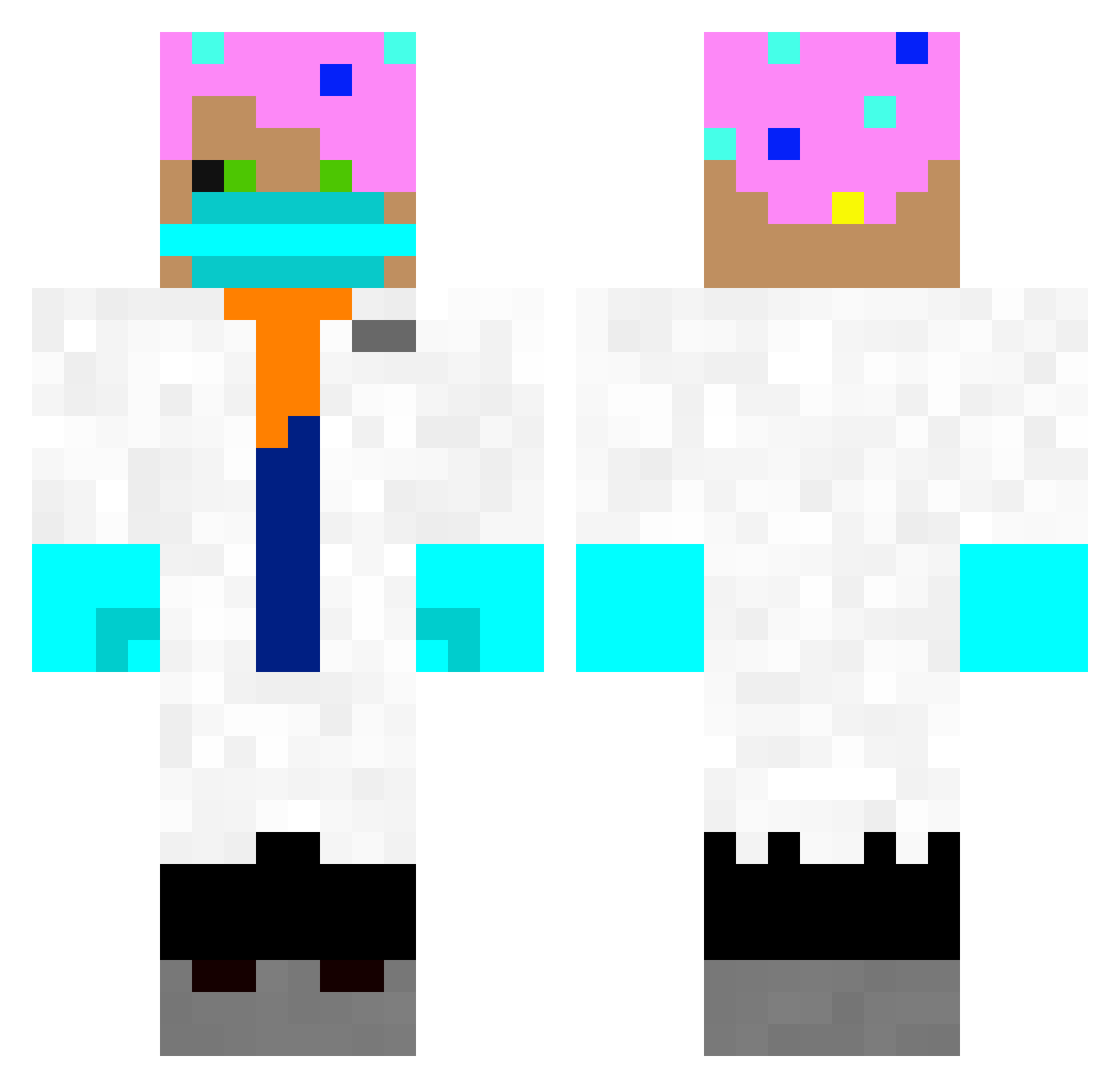 Doc_Doughnut Minecraft skin, front and back view