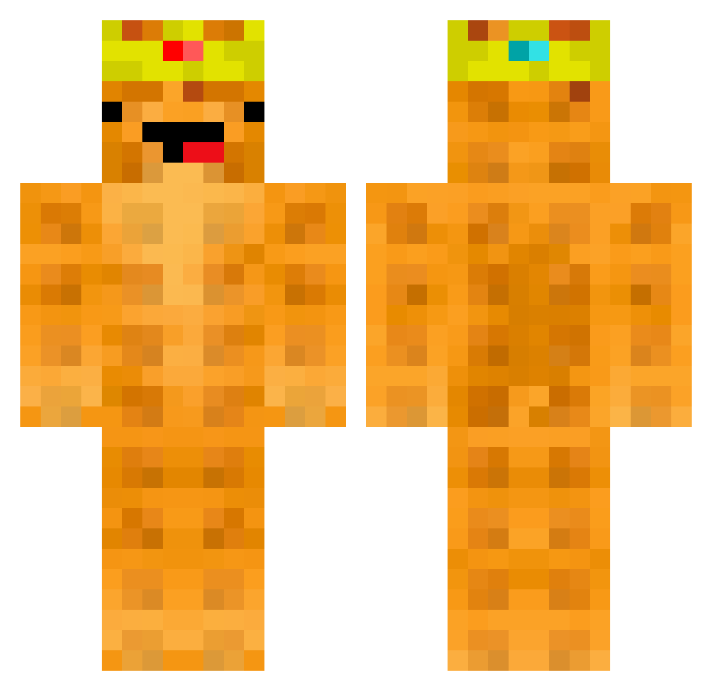 Hansikk Minecraft skin, front and back view