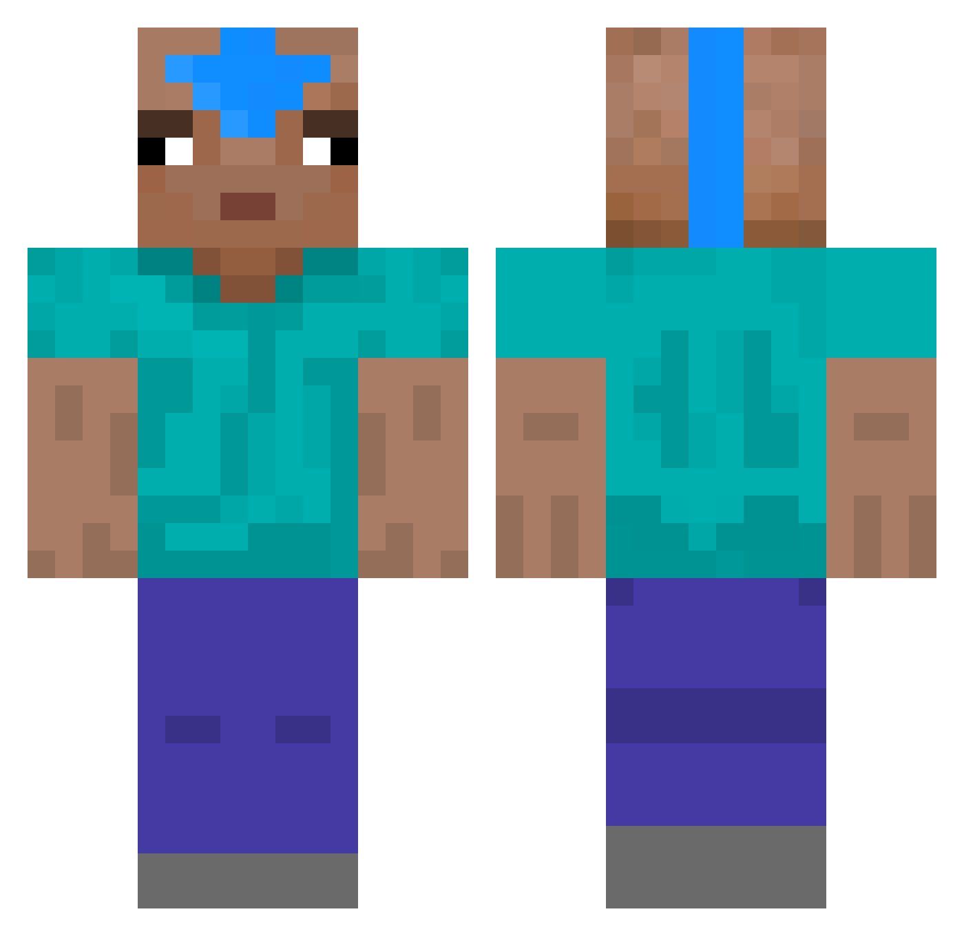 juncows Minecraft skin, front and back view
