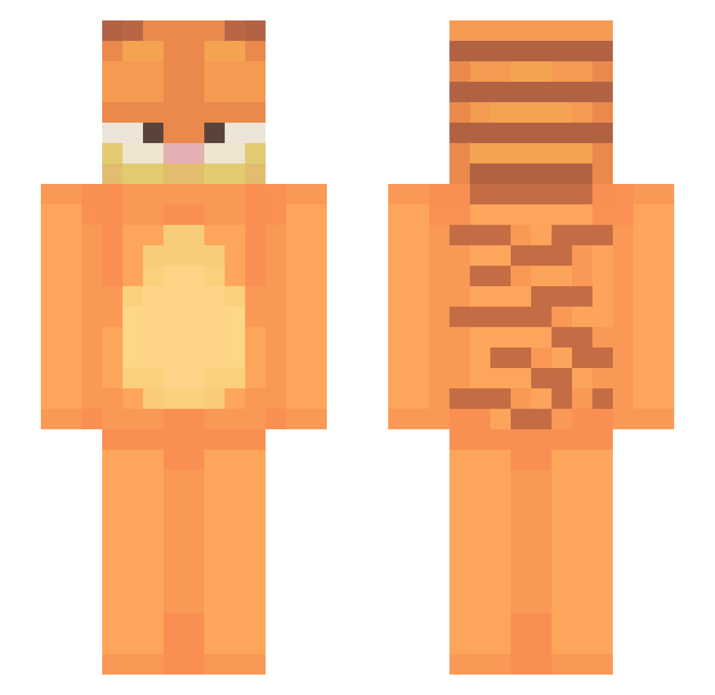 zyzas Minecraft skin, front and back view