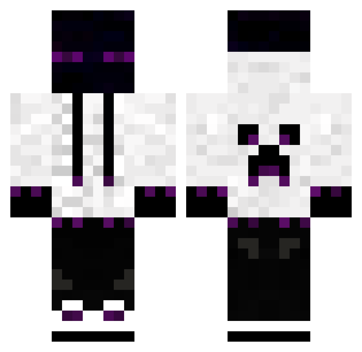 SuperAlkash Minecraft skin, front and back view