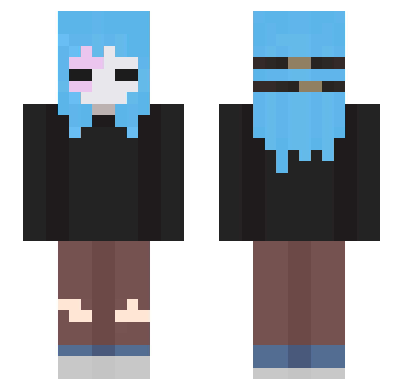 Come4now Minecraft skin, front and back view