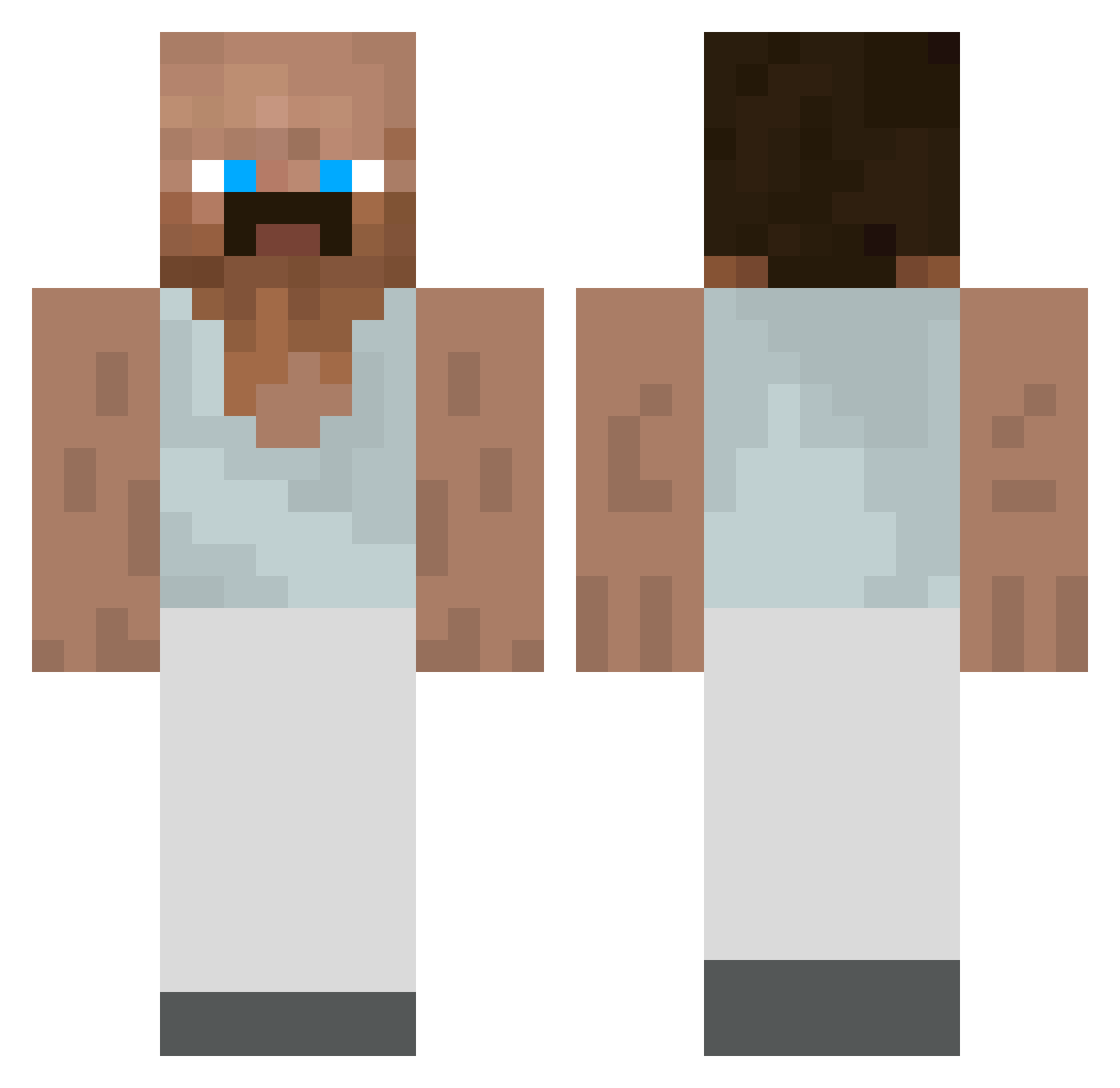 MasterCrockpot Minecraft skin, front and back view