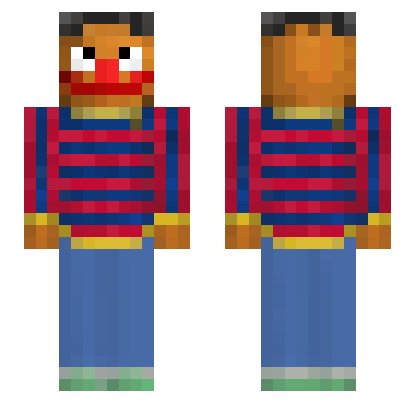 BUGBenny2002 Minecraft skin, front and back view