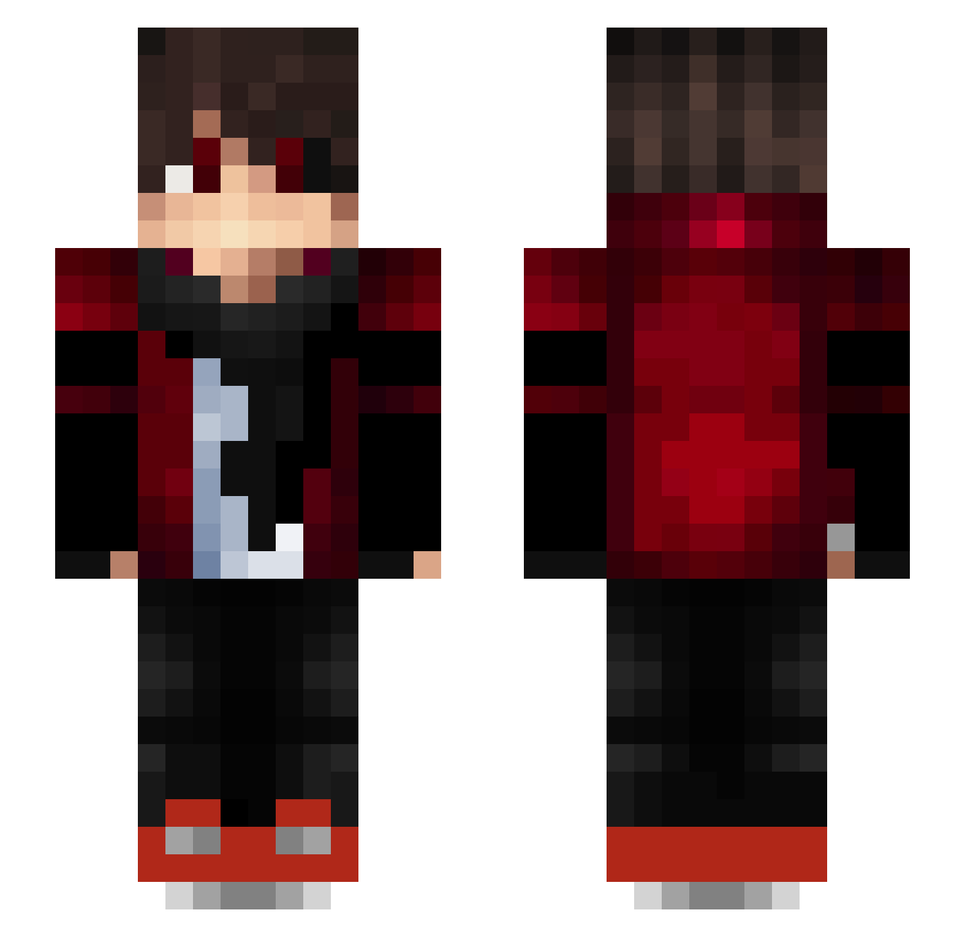 Zyakri Minecraft skin, front and back view