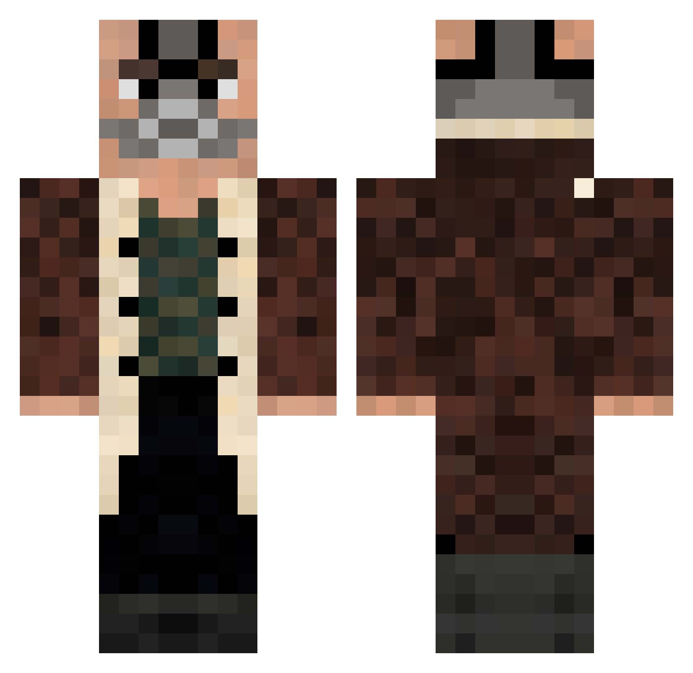 Watermelown Minecraft skin, front and back view