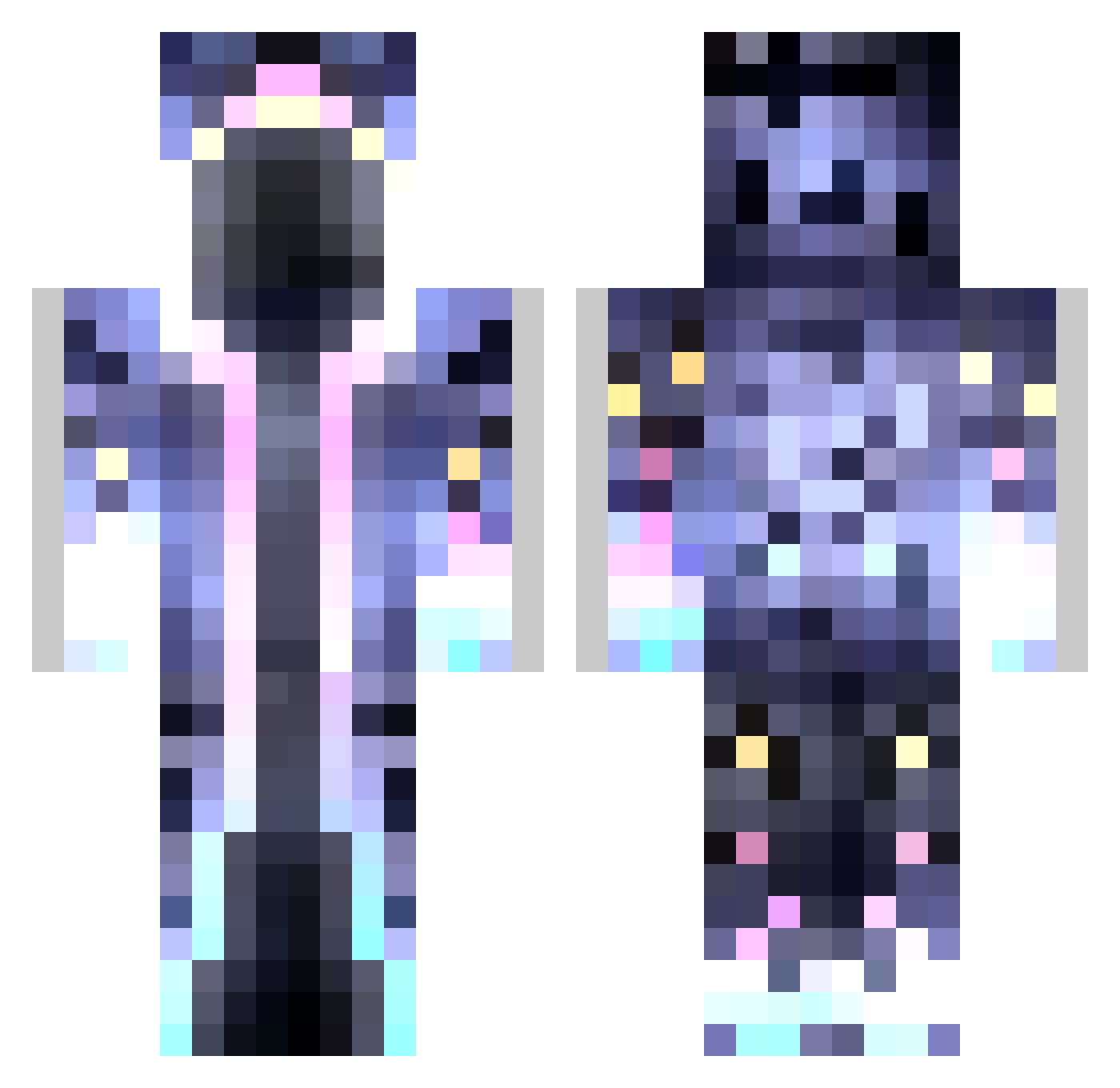 MuninnHelheim Minecraft skin, front and back view