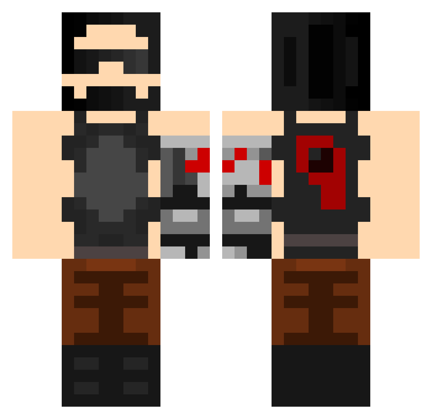 Targon0v Minecraft skin, front and back view