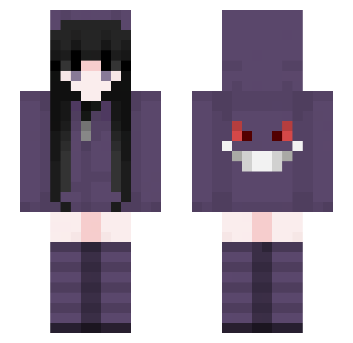 zxzzzx Minecraft skin, front and back view