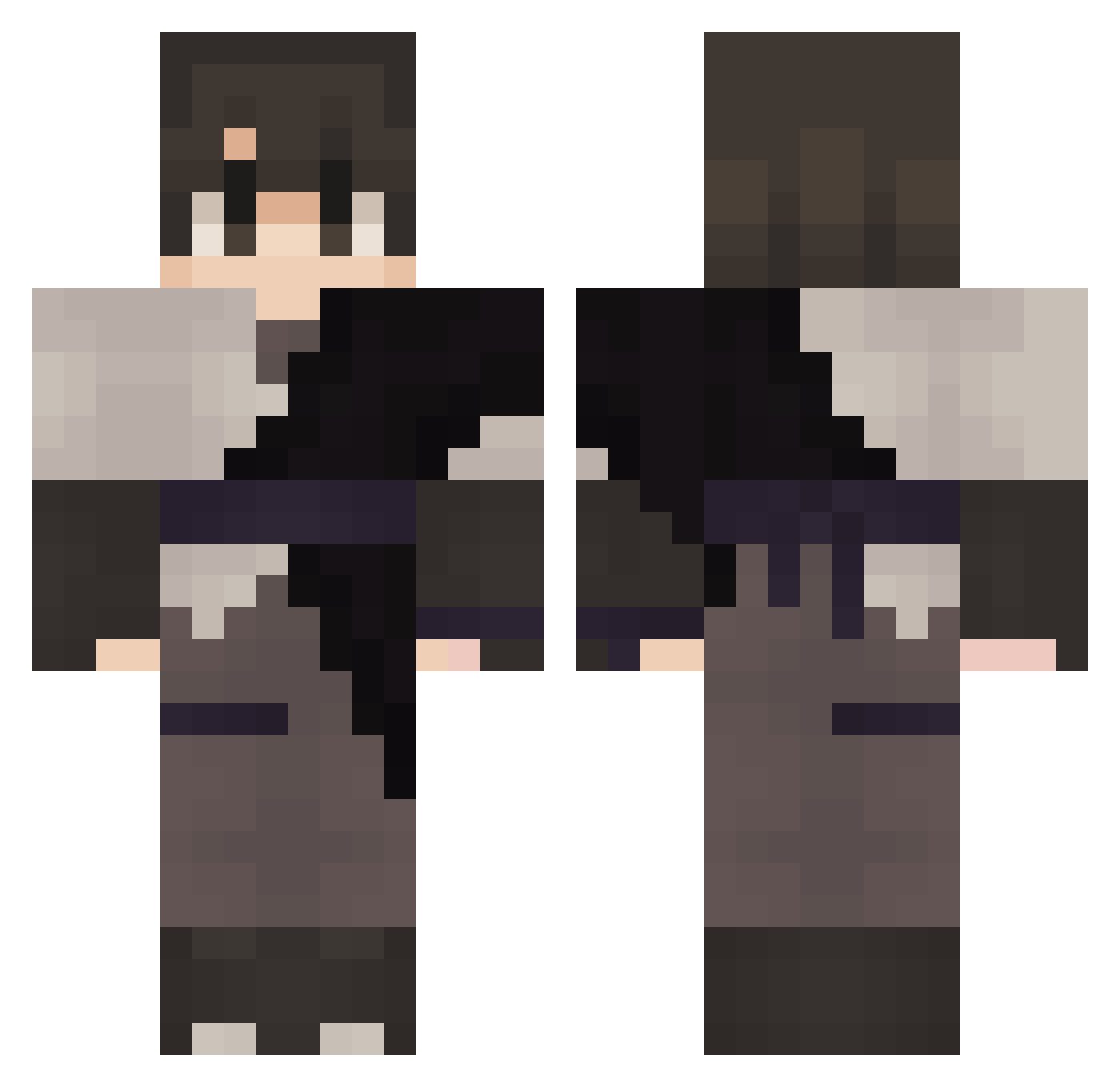 stealthrapt0r Minecraft skin, front and back view