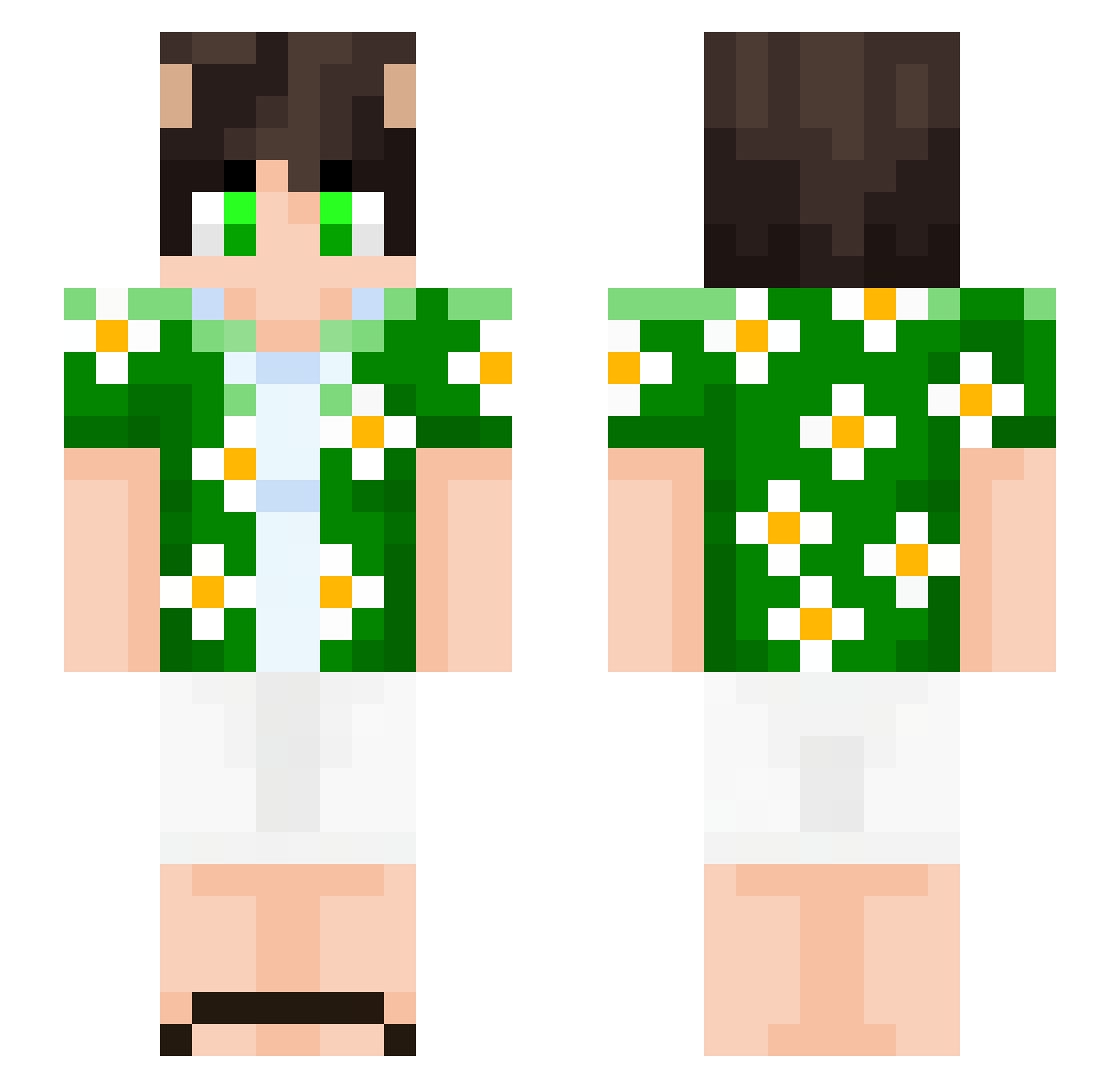 NeadArz Minecraft skin, front and back view