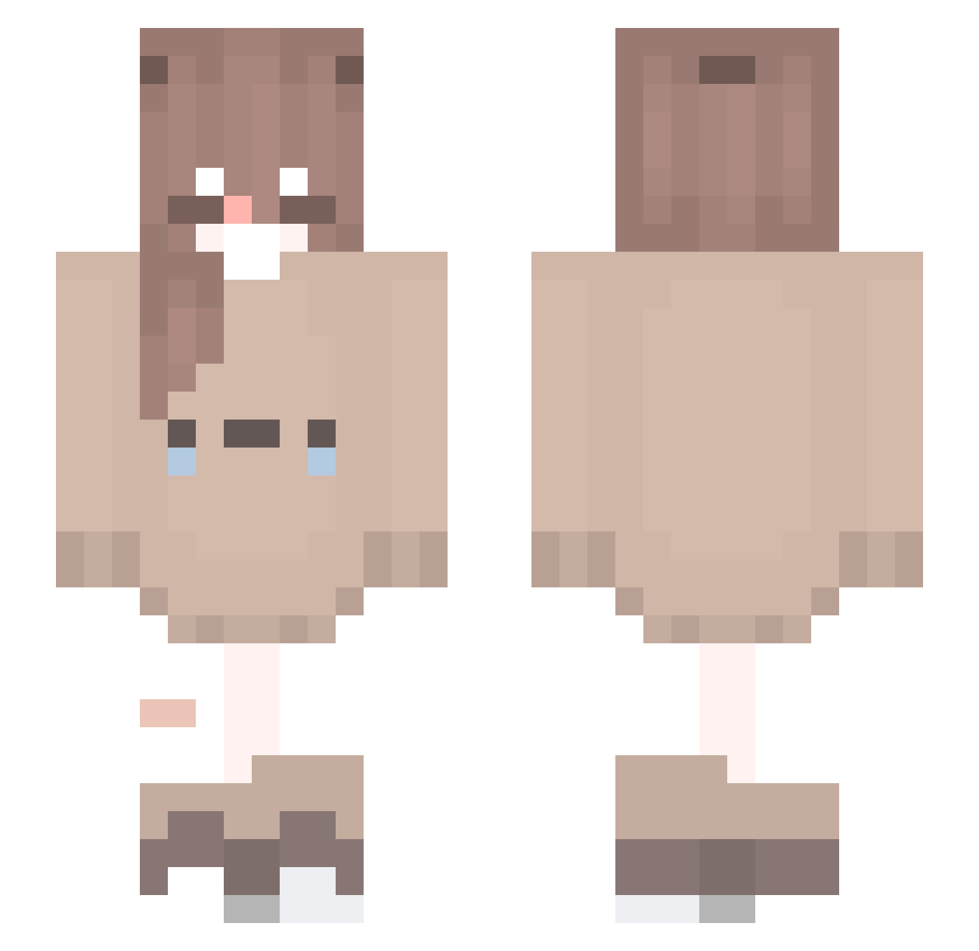 AstaPotato Minecraft skin, front and back view