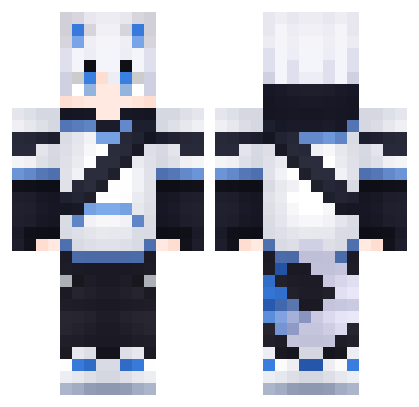 SussyMacSus Minecraft skin, front and back view