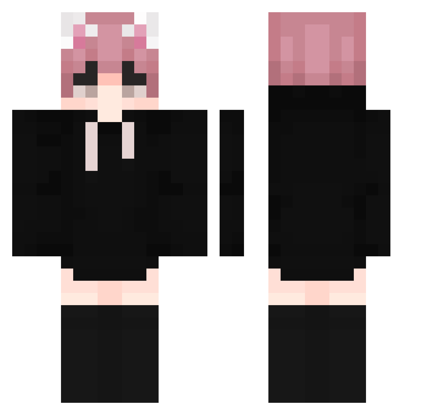 tehyatsu Minecraft skin, front and back view