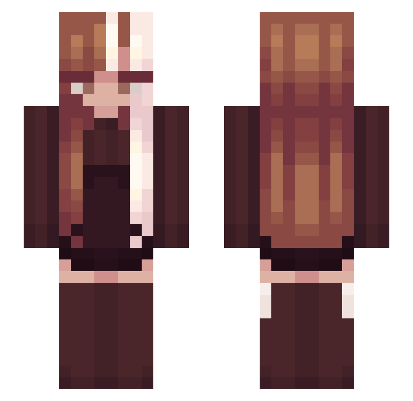 ecliss Minecraft skin, front and back view
