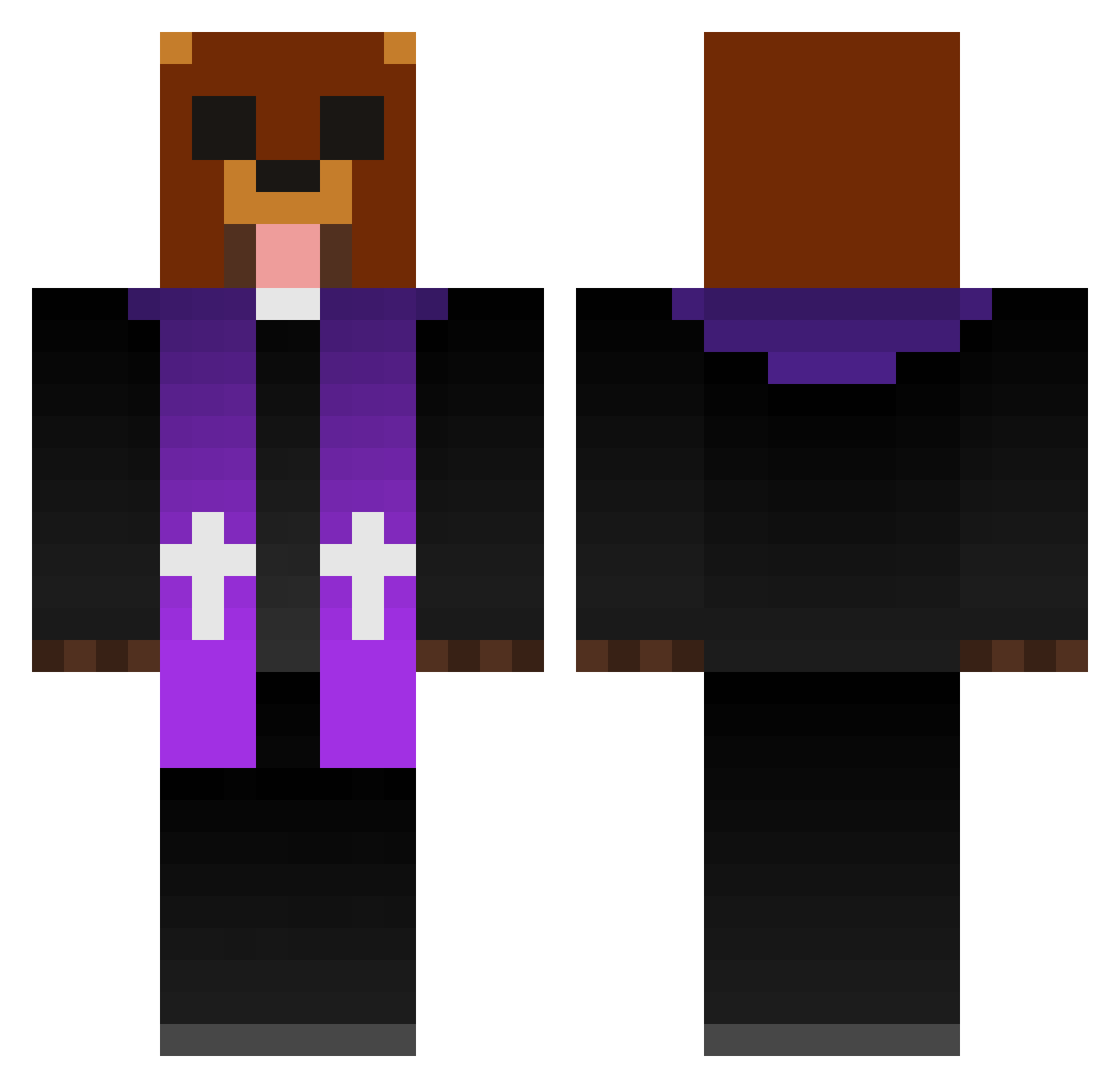 GhostGamer17 Minecraft skin, front and back view