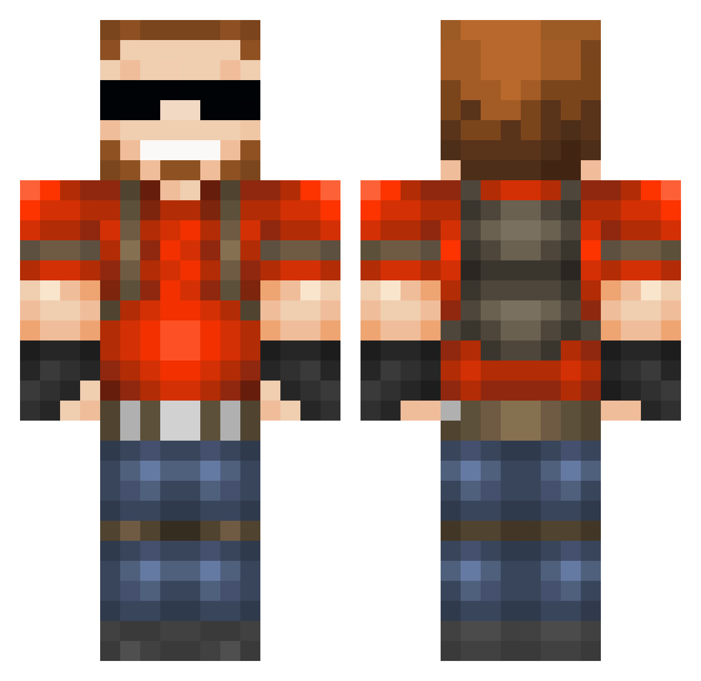 aylvn Minecraft skin, front and back view