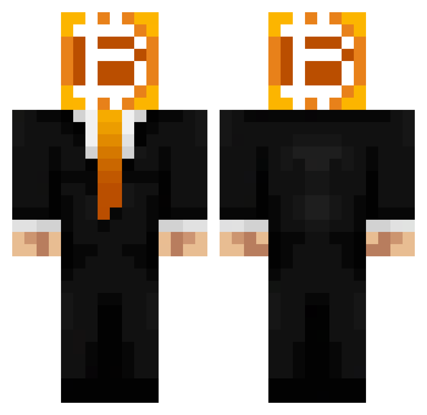 Balthorax Minecraft skin, front and back view