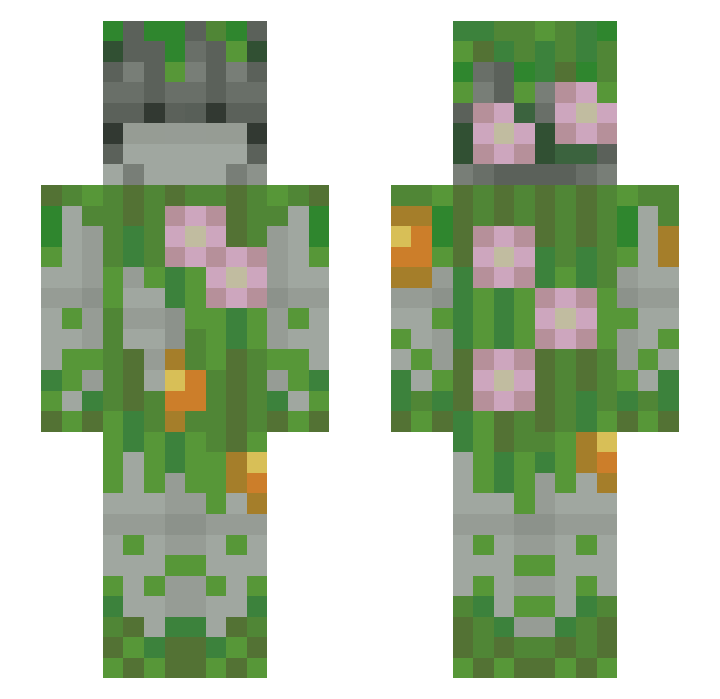 Gamechip Minecraft skin, front and back view
