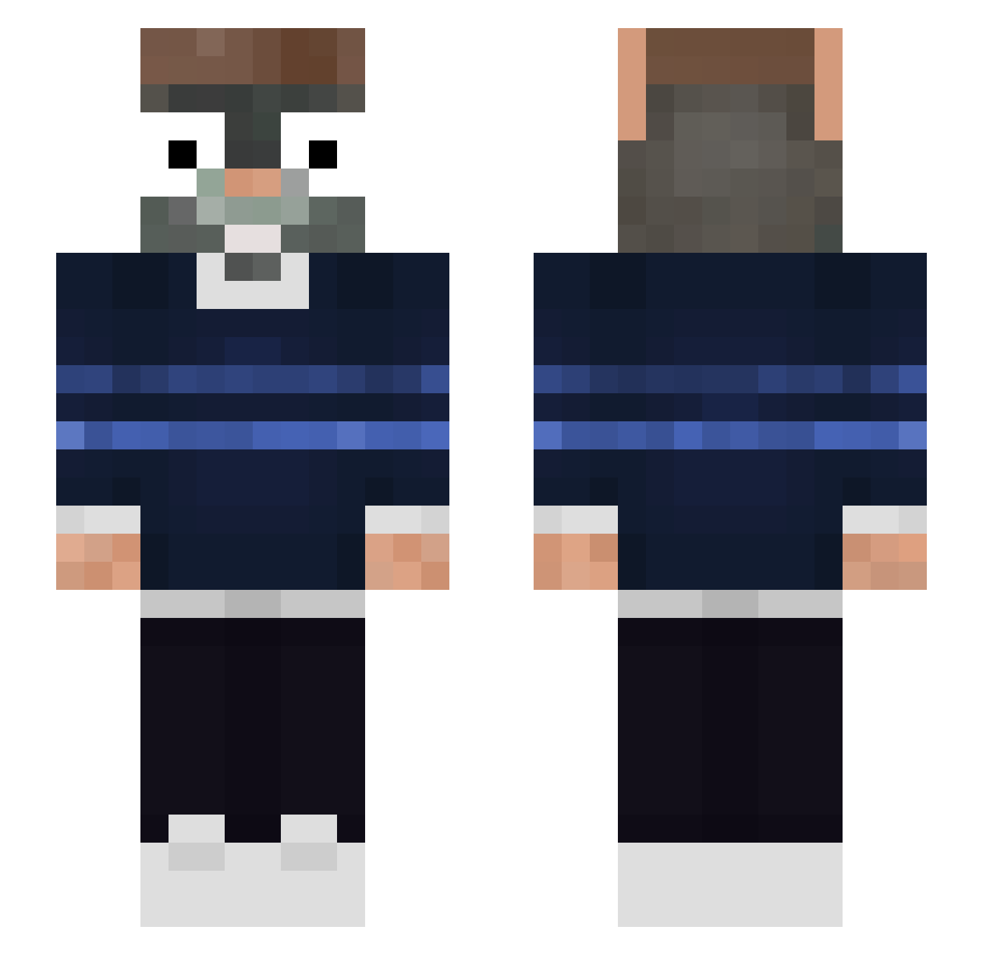 Svreahx Minecraft skin, front and back view