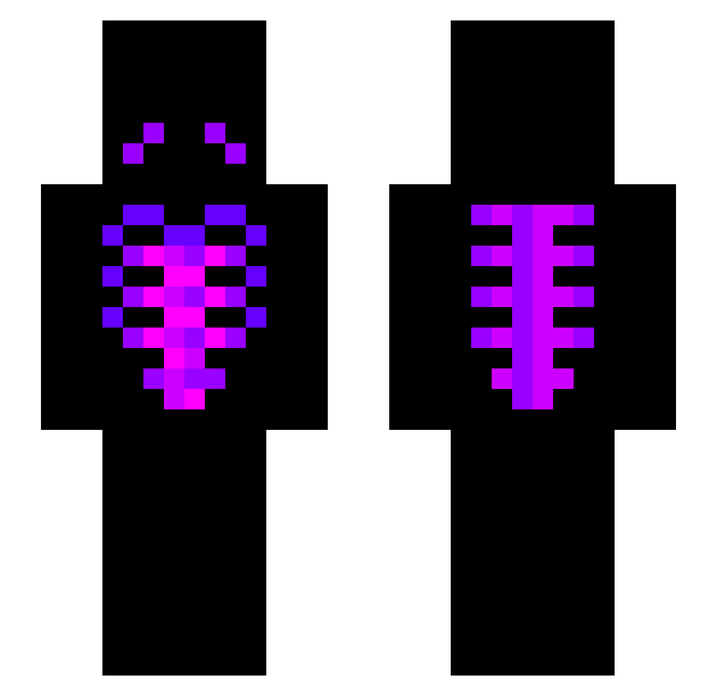 PETOBRX Minecraft skin, front and back view