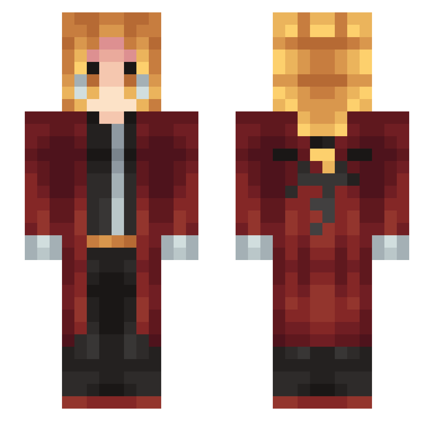 DarkSung Minecraft skin, front and back view