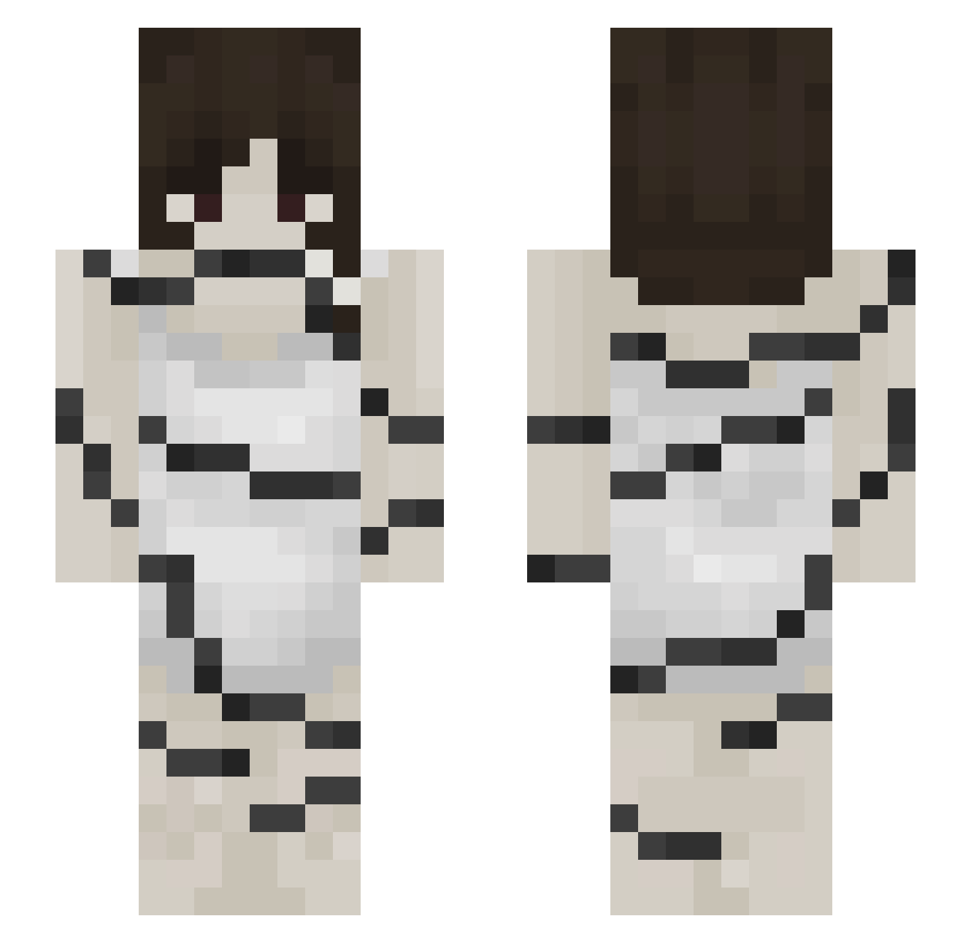 zuwu Minecraft skin, front and back view