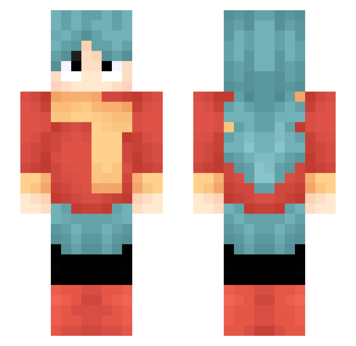 Lockeandowen Minecraft skin, front and back view