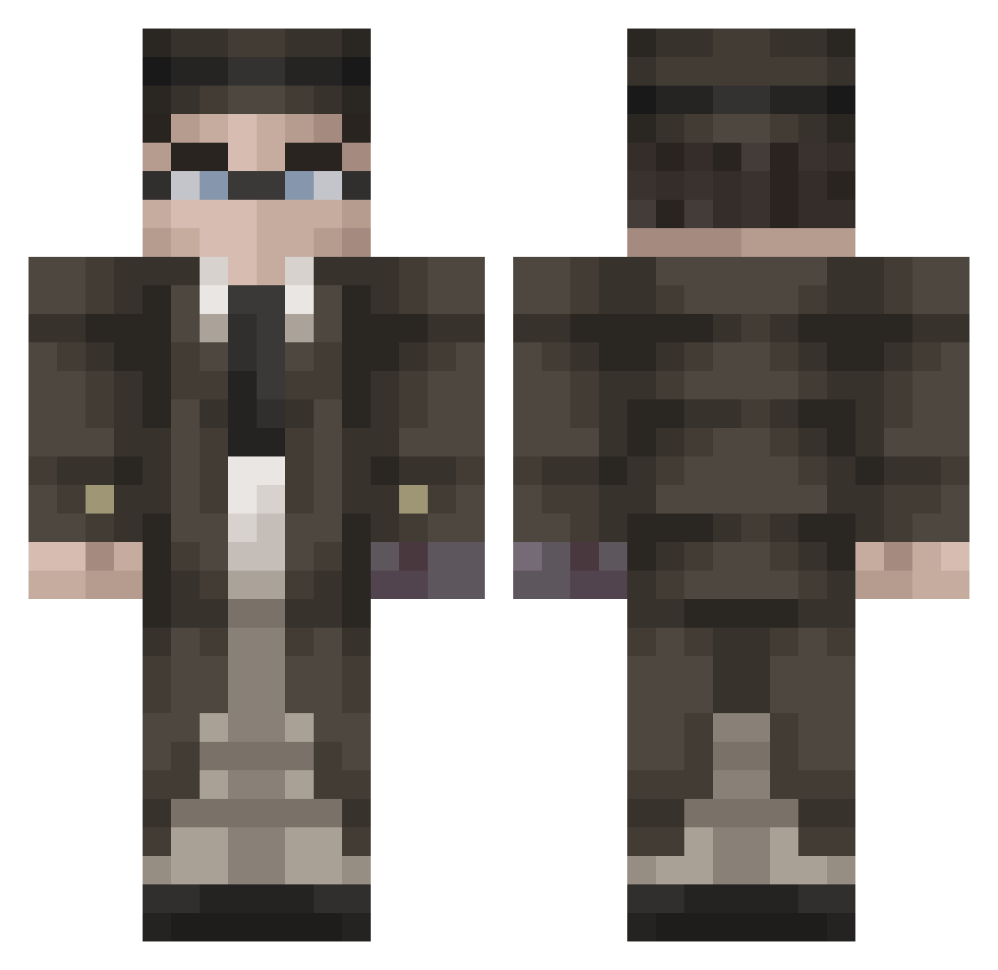 iTzJ4son Minecraft skin, front and back view