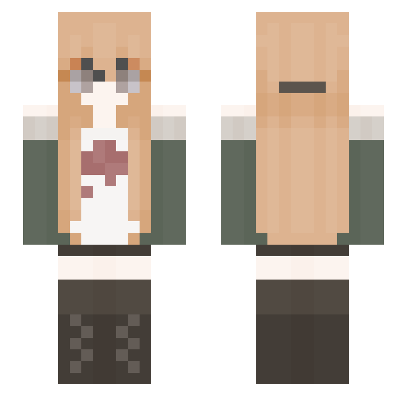 ShiroIsAQTPie Minecraft skin, front and back view