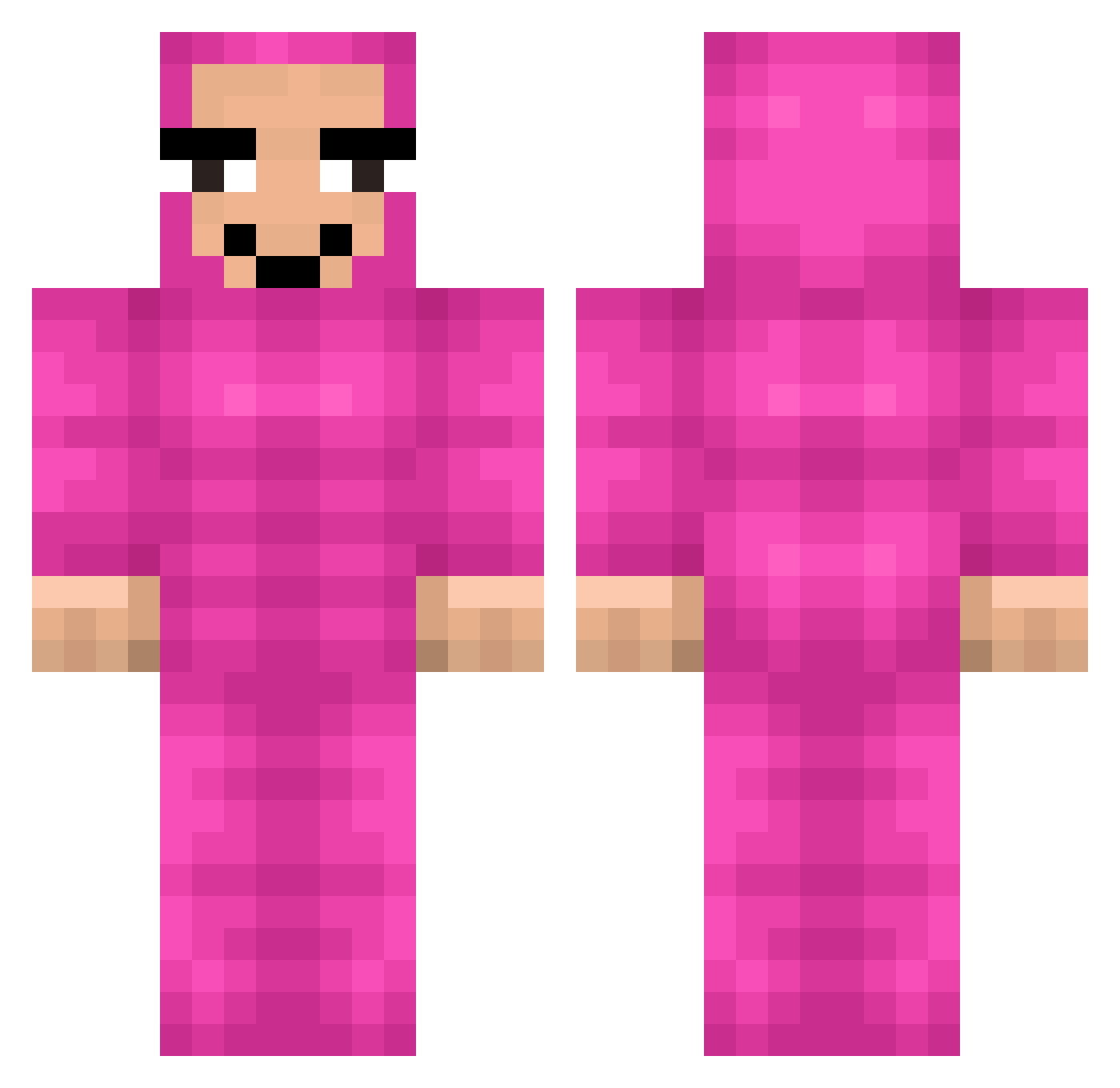 Cayvel Minecraft skin, front and back view