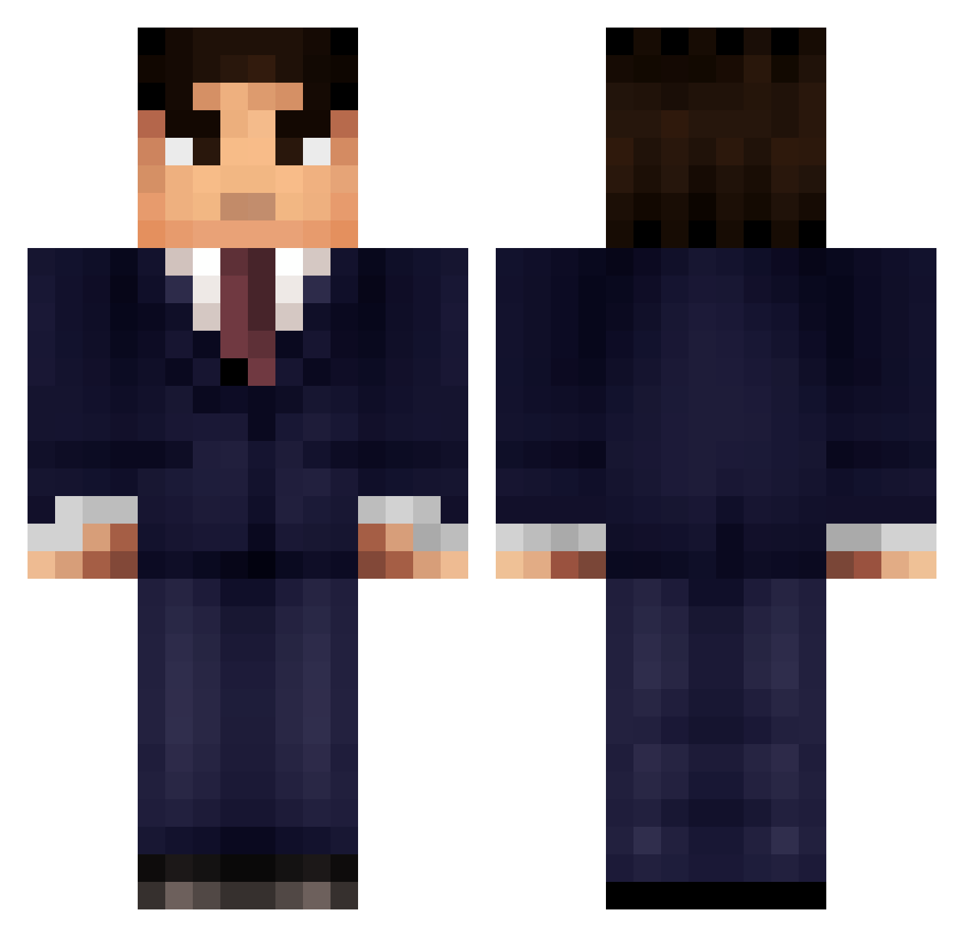 bidetallday Minecraft skin, front and back view
