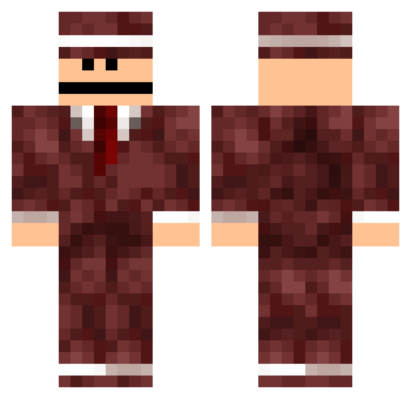 BlueJackets Minecraft skin, front and back view