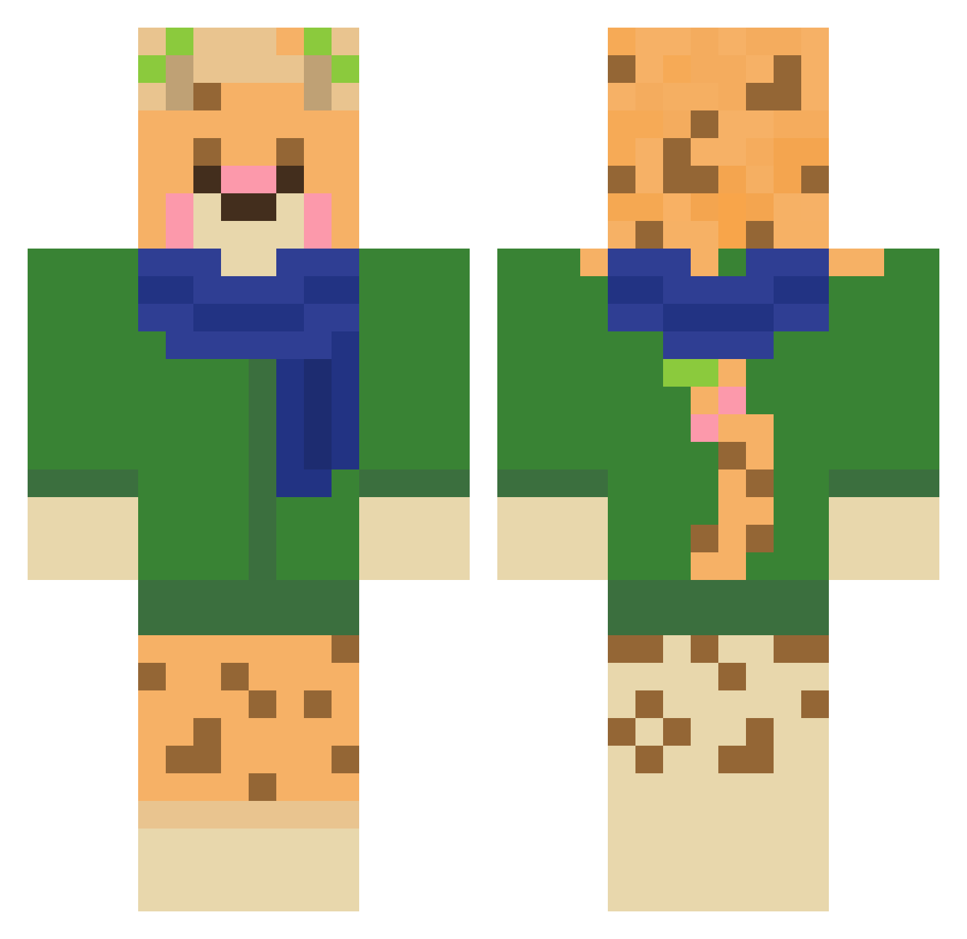 isaacsauce Minecraft skin, front and back view