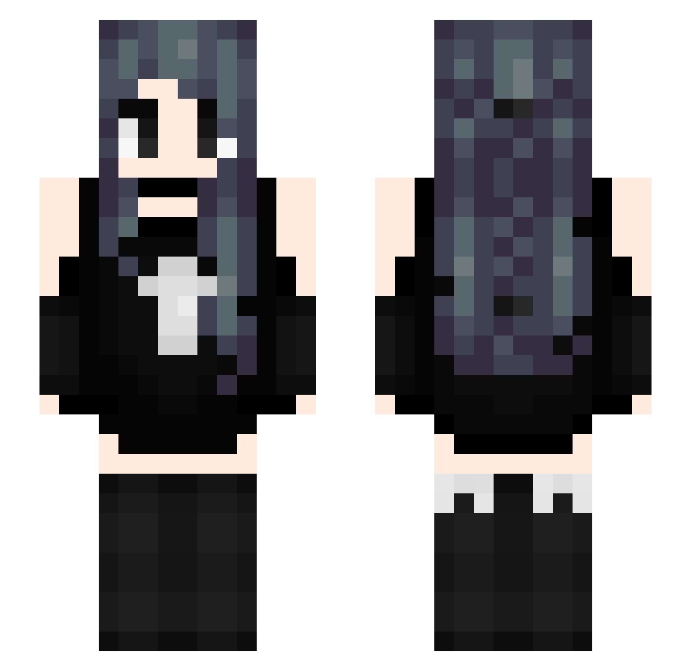 GalaxiesMoon Minecraft skin, front and back view