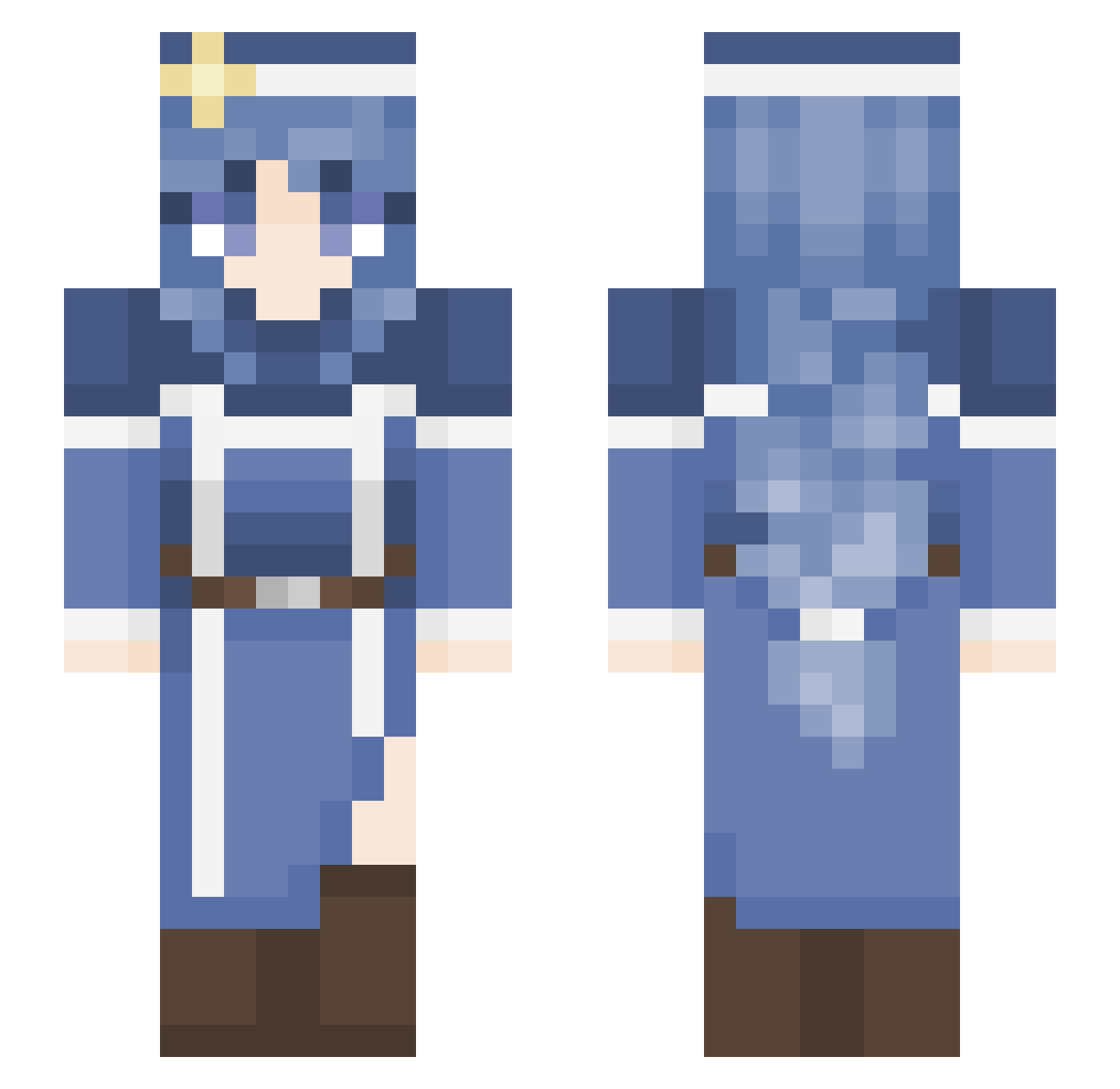 Zelotypia Minecraft skin, front and back view