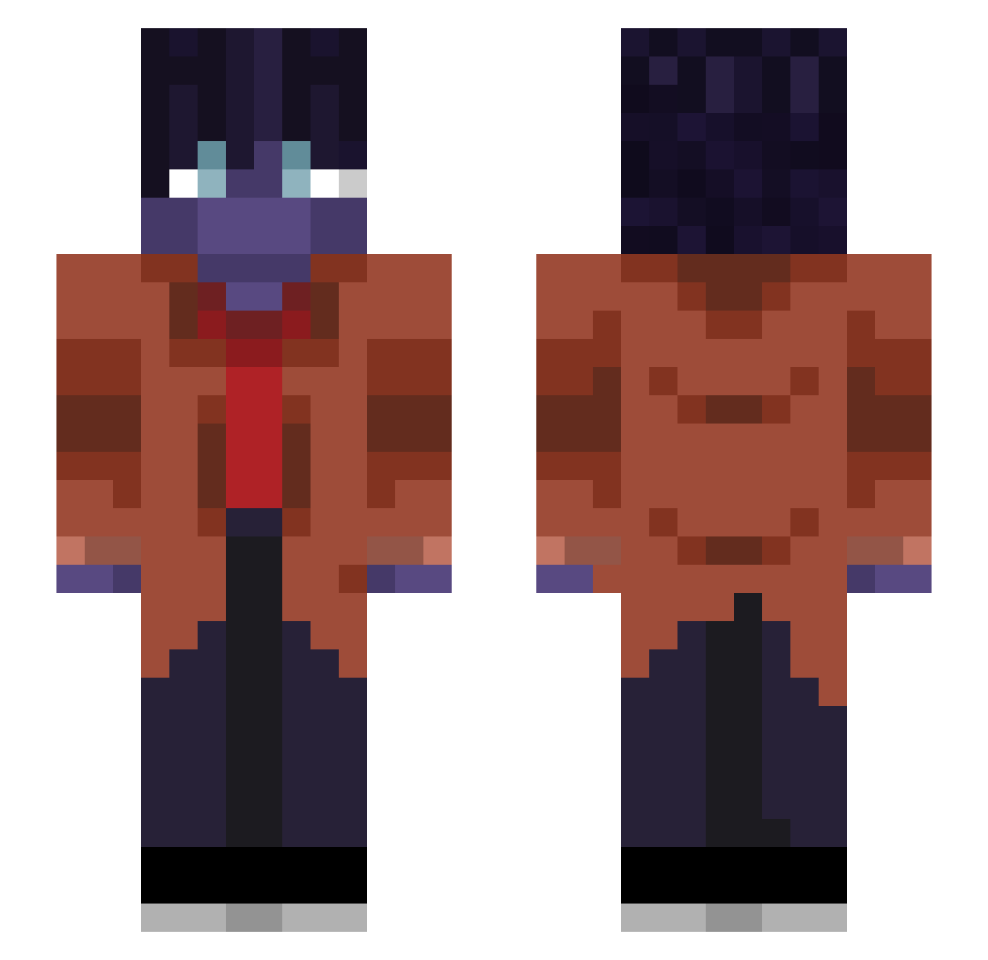 tinytransart Minecraft skin, front and back view