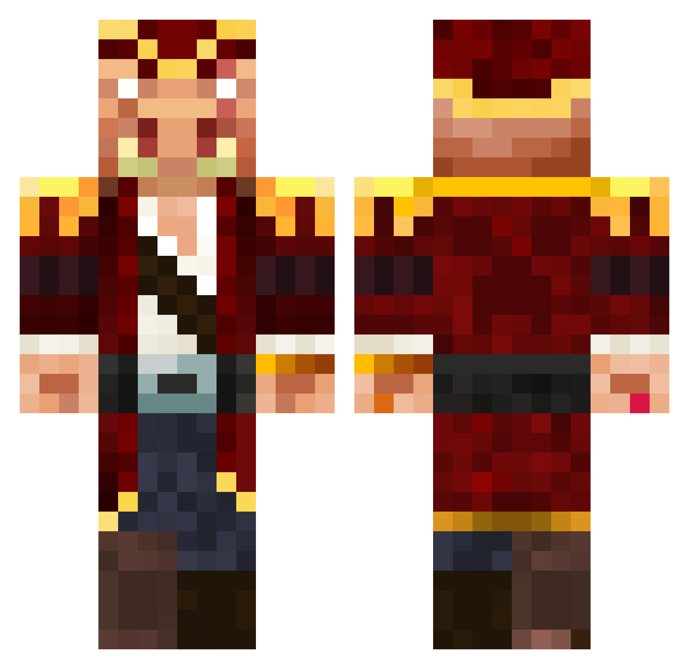 NaSky23 Minecraft skin, front and back view