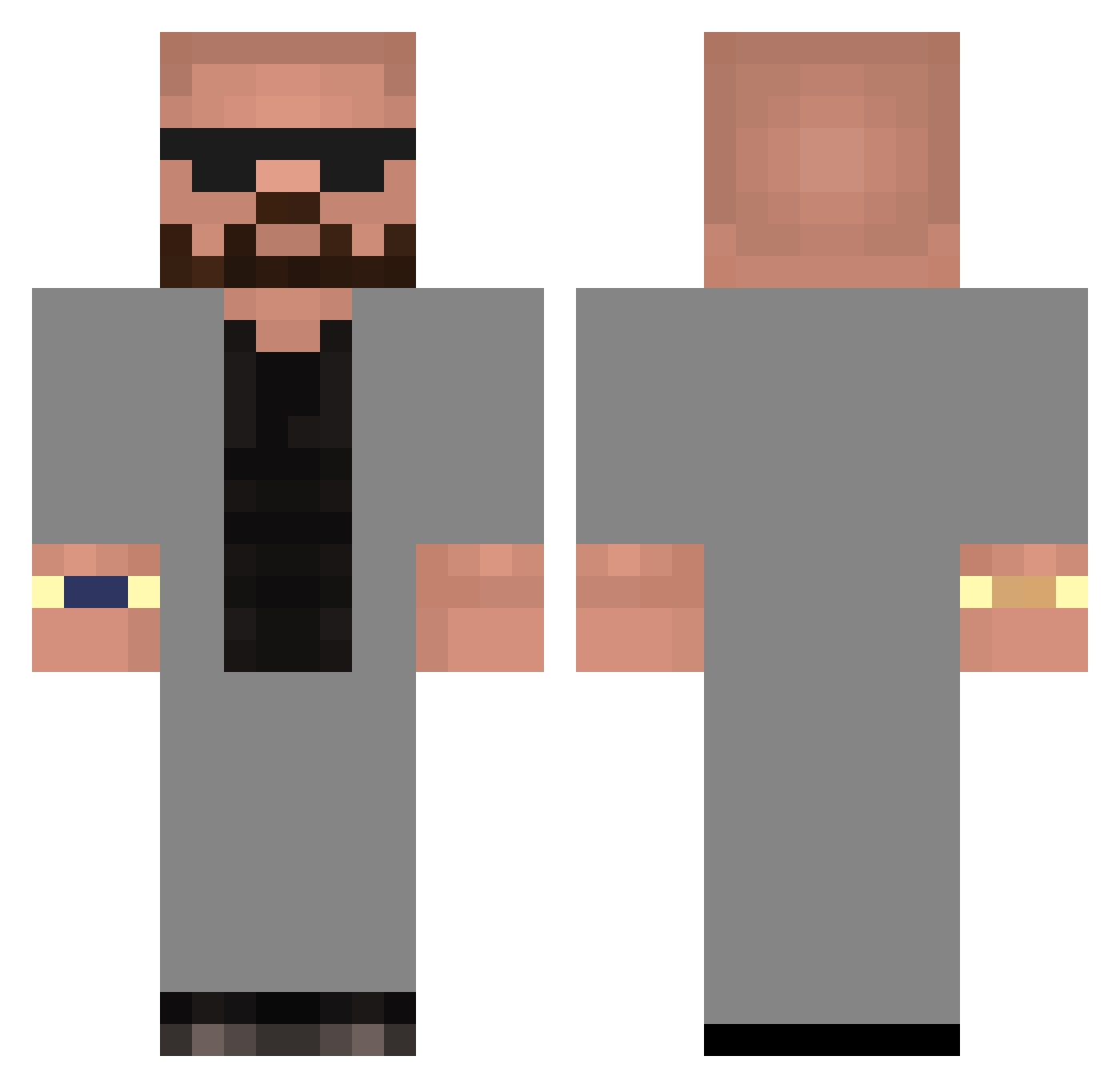 Euthypro Minecraft skin, front and back view