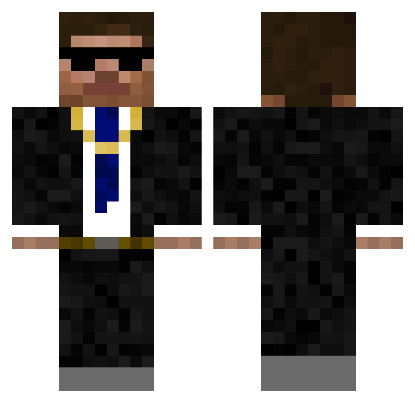 ByggareBob78 Minecraft skin, front and back view