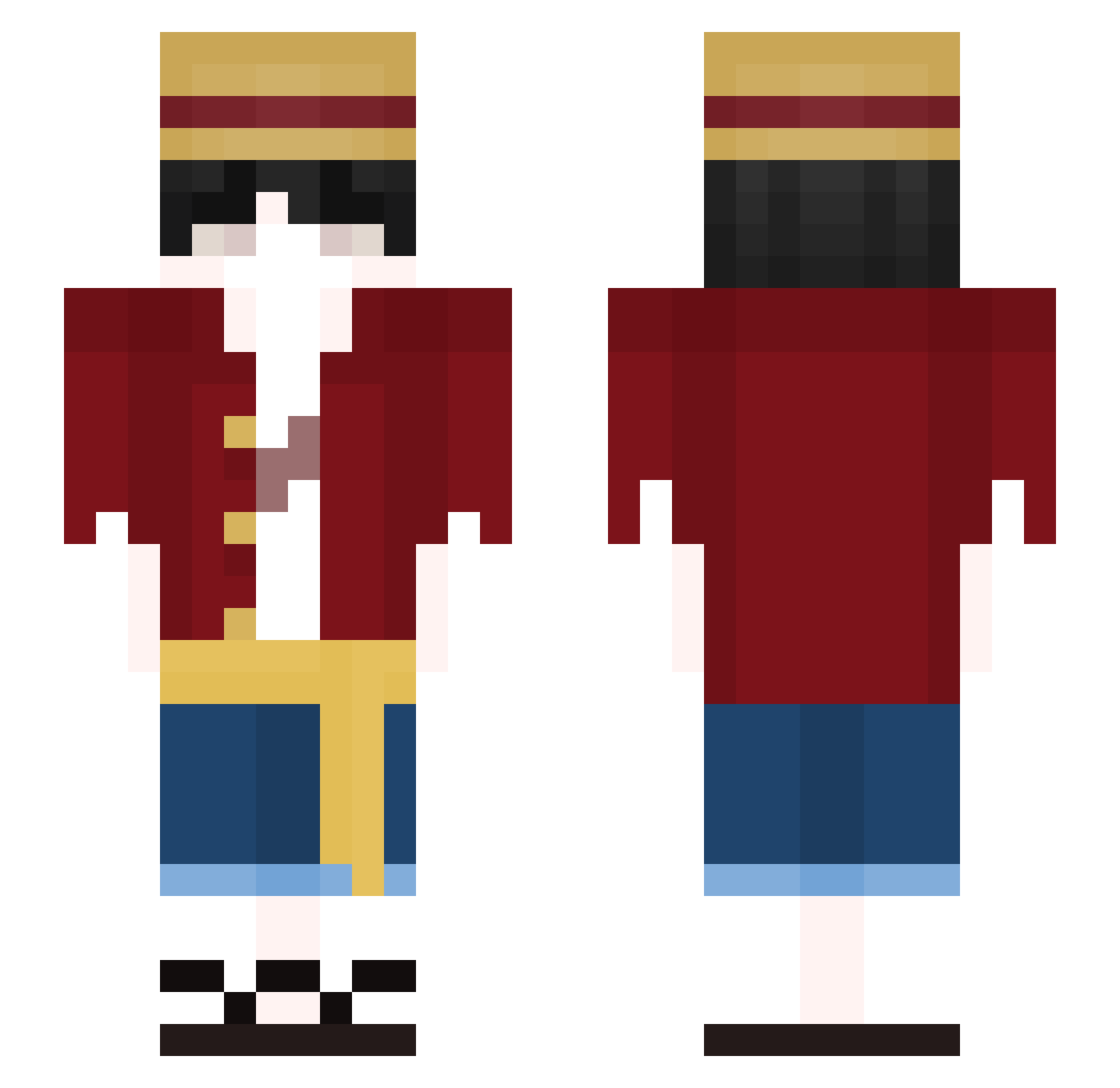 ElLukak Minecraft skin, front and back view