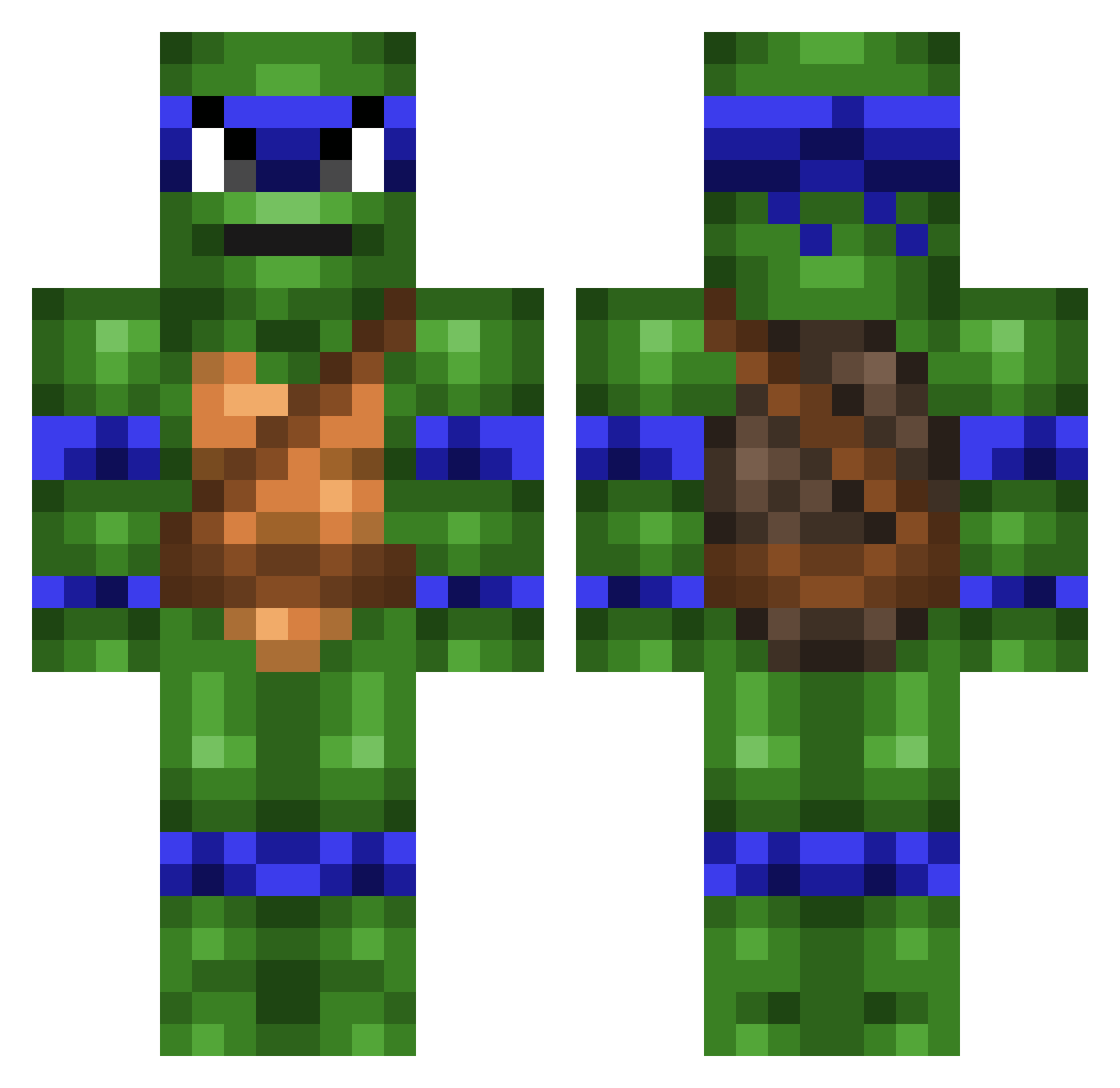 stillwater Minecraft skin, front and back view