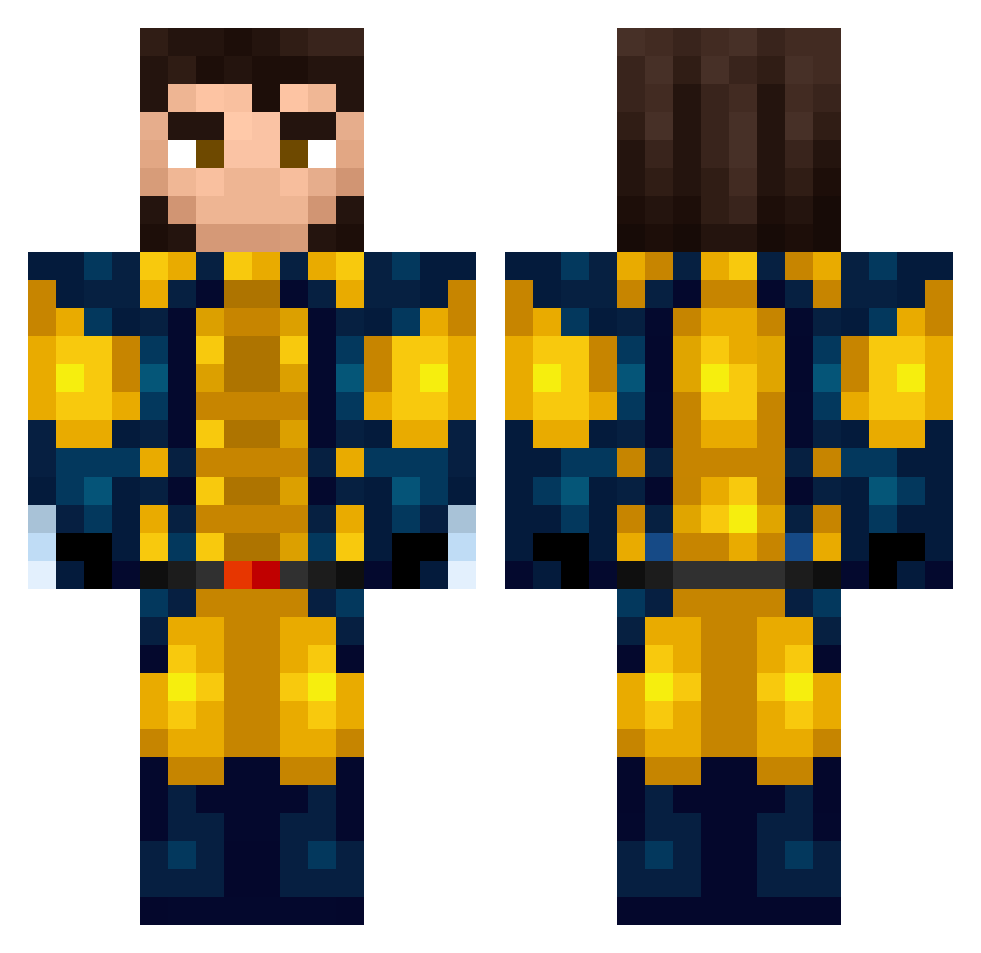 itsnuttE Minecraft skin, front and back view