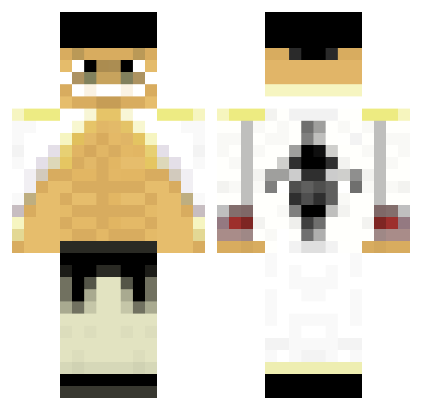 poodis Minecraft skin, front and back view